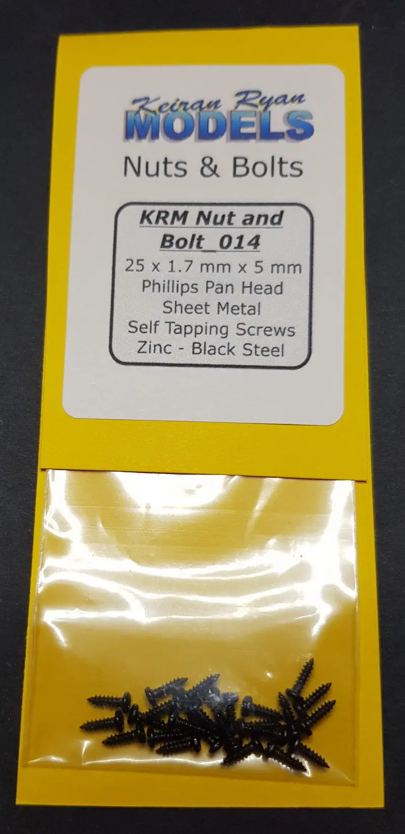 Krm-Nb014 - Phillips Pan Head Sheet Metal Self Tapping Screws - 25Pc (1.7Mm X 5Mm) 1