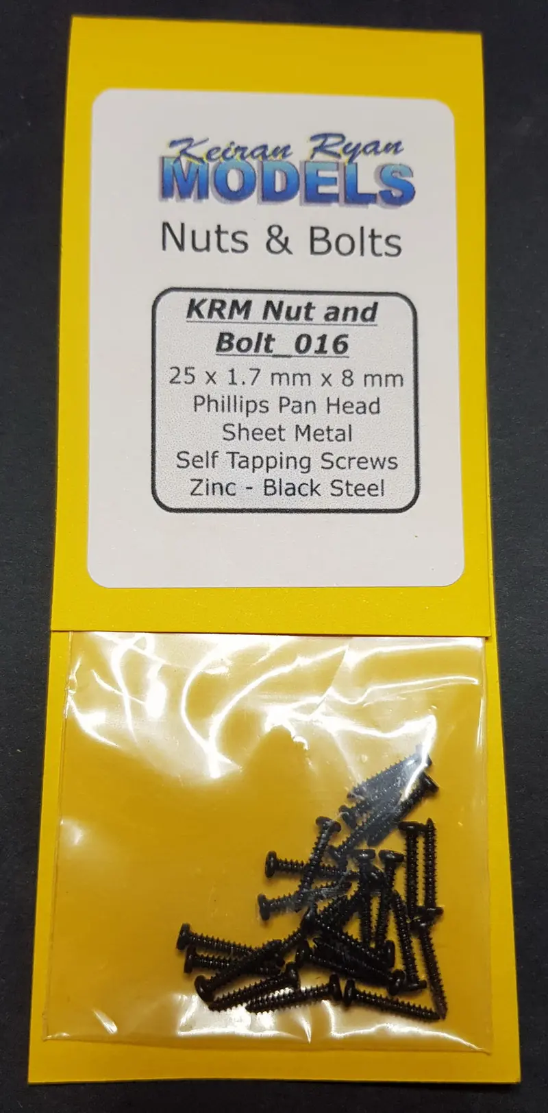 Krm-Nb016 - Phillips Pan Head Sheet Metal Self Tapping Screws - 25Pc (1.7Mm X 8Mm) 1