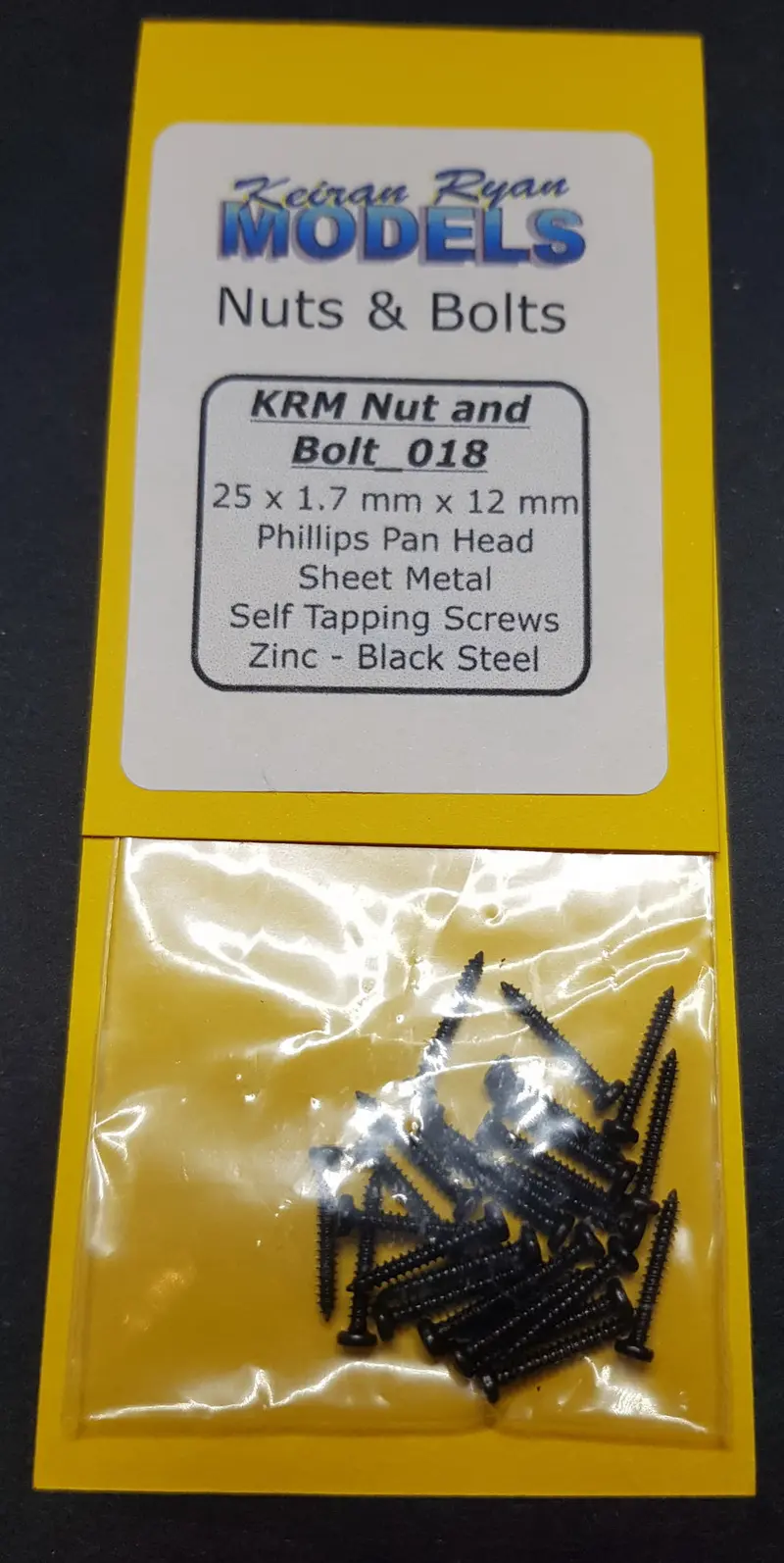 Krm-Nb018 - Phillips Pan Head Sheet Metal Self Tapping Screws - 25Pc (1.7Mm X 12Mm) 1