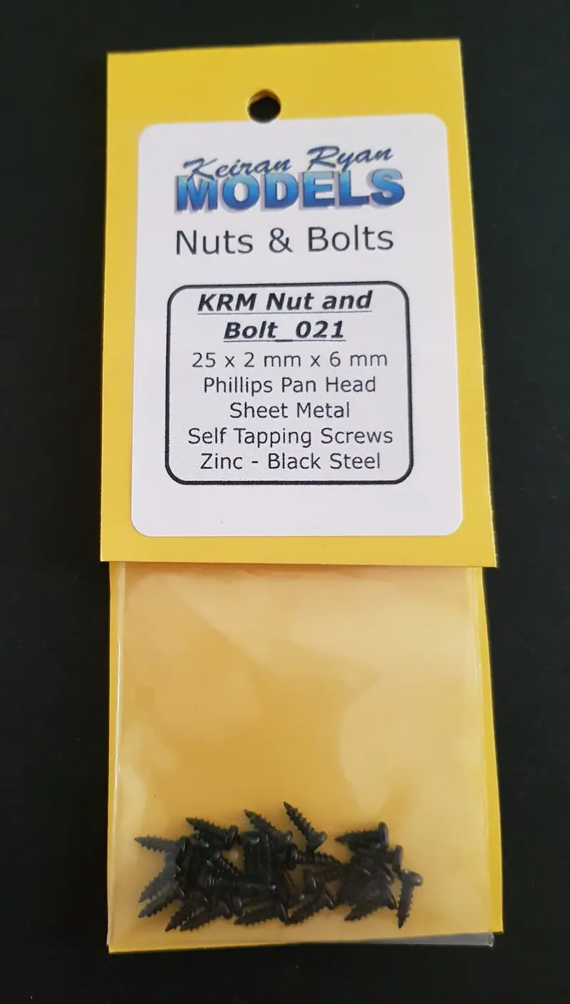 Krm-Nb021 - Phillips Pan Head Sheet Metal Self Tapping Screws - 25Pc (2Mm X 6Mm) 1