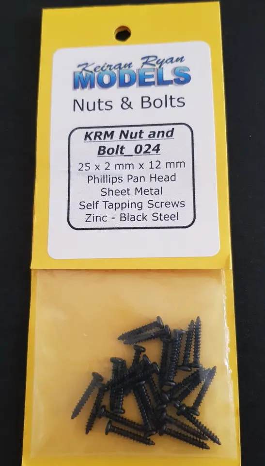 Krm-Nb024 - Phillips Pan Head Sheet Metal Self Tapping Screws - 25Pc (2Mm X 12Mm) 1