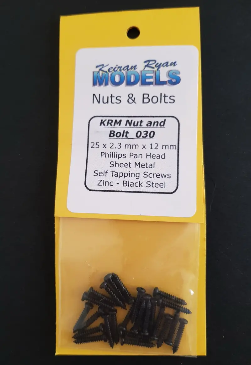Krm-Nb030 - Phillips Pan Head Sheet Metal Self Tapping Screws - 25Pc (2.3Mm X 12Mm) 1