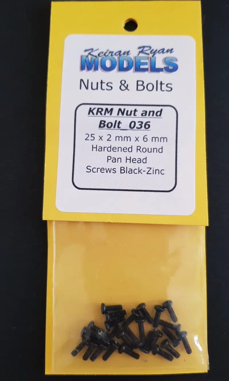 Krm-Nb036 - Hardened Round Pan Head Screws - 2Mm X 6Mm - 25Pc 1