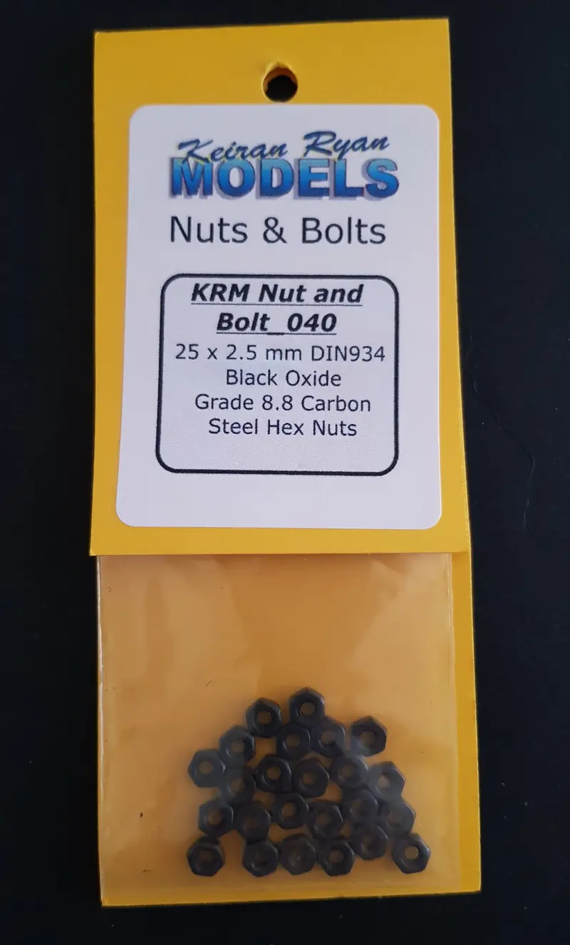 Krm-Nb040 - Hex Nuts -  Grade 8.8 Carbon Steel - 25 X 2.5Mm - Din934 1