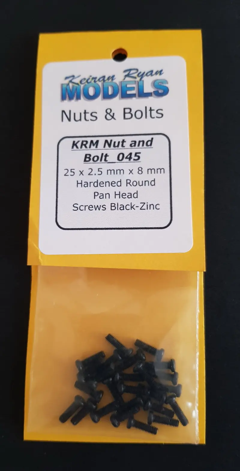 Krm-Nb045 - Hardened Round Pan Head Screws - 2.5Mm X 8Mm - 25Pc 1