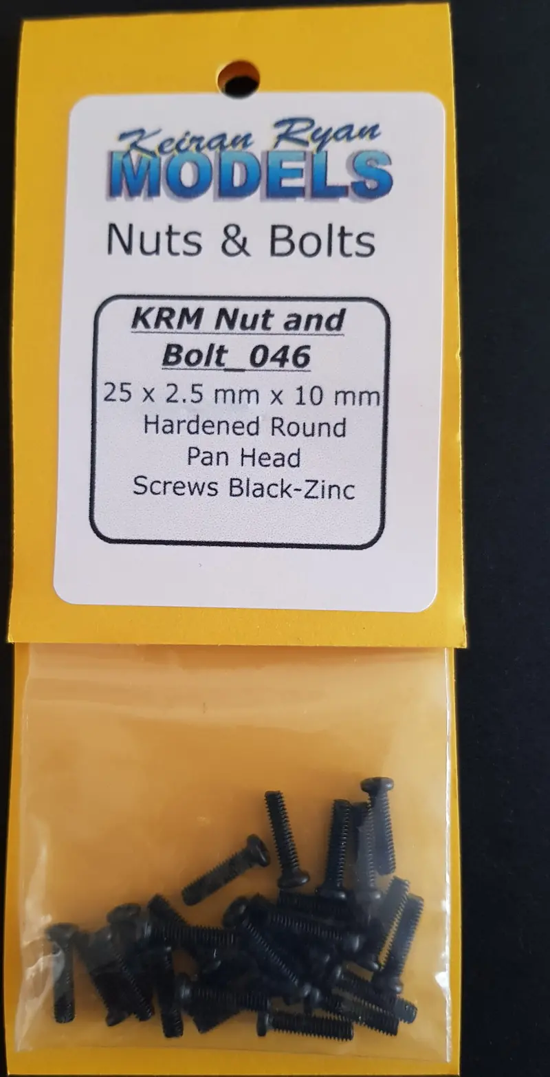 Krm-Nb046 - Hardened Round Pan Head Screws - 25 X 2.5Mm X 10Mm 1