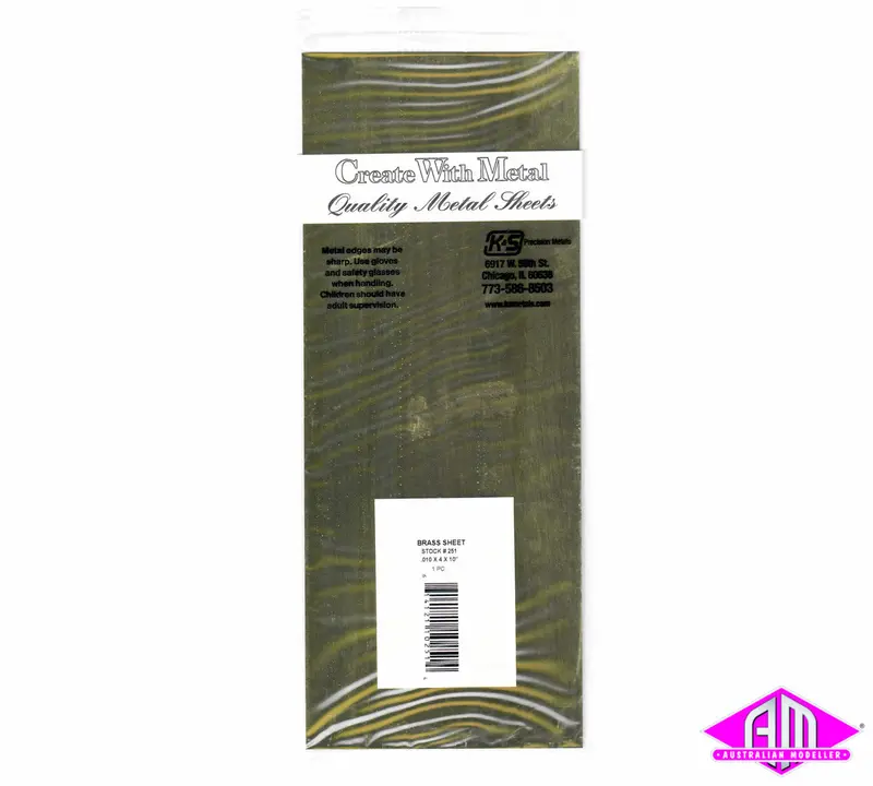 K&S - #251 - Brass Sheet - 0.010 X 4" X 10" (1Pc) 1