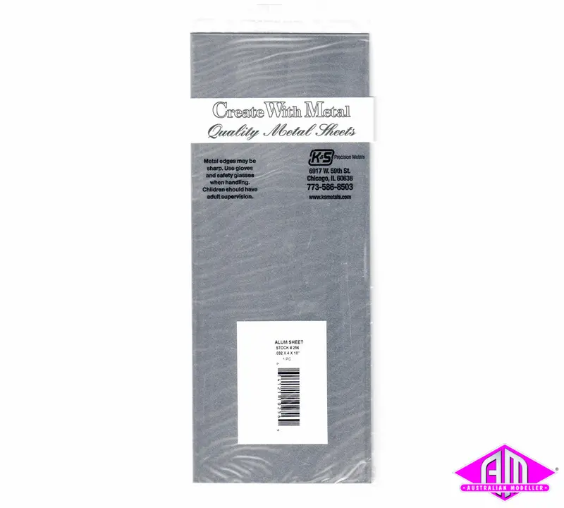 K&S - #256 - Aluminium Sheet - 0.032 X 4" X 10" (0.813 X 102 X 254Mm) 1Pc 1