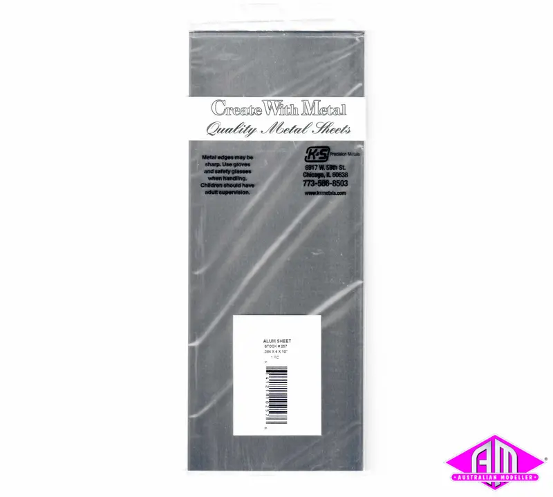 K&S - #257 - Aluminium Sheet - 0.064 X 4" X 10" (1.63 X 102 X 254Mm) 1Pc 1