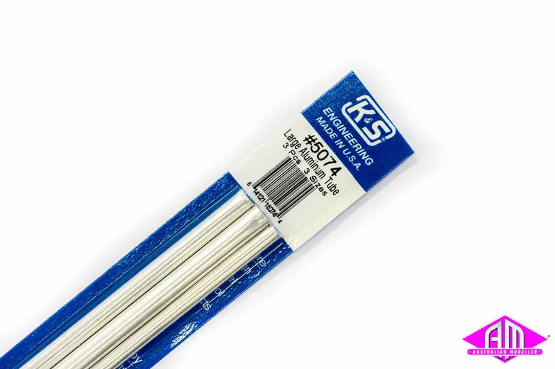 K&S - #5074 - Aluminium Tube - Round - Large (3Pc) 1