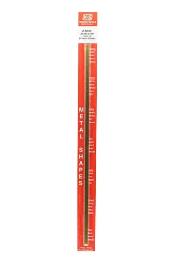 K&S - #8230 - Brass Strip - 0.016" Thick X 1/4" Wide X 12" Long (1Pc) 1