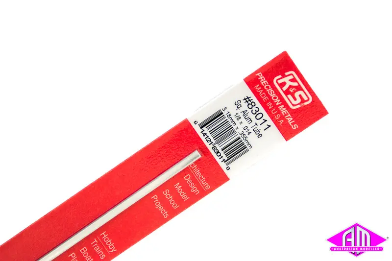 K&S - #83011 - Aluminium Tube - Square - 1/8" X 0.14 (1Pc) 1