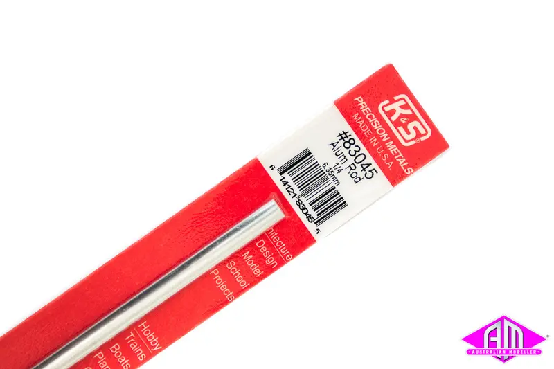 K&S - #83045 - Aluminium Rod - Round - 1/4" (1Pc) 1