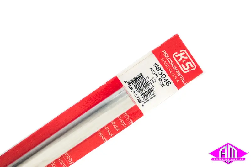 K&S - #83048 - Aluminium Rod - Round - 1/2" (1Pc) 1