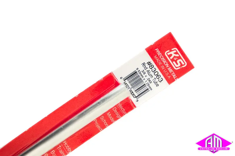 K&S - #83063 - Aluminium Tube - Round - Tappable - 3/8" X .049 (1Pc) 1