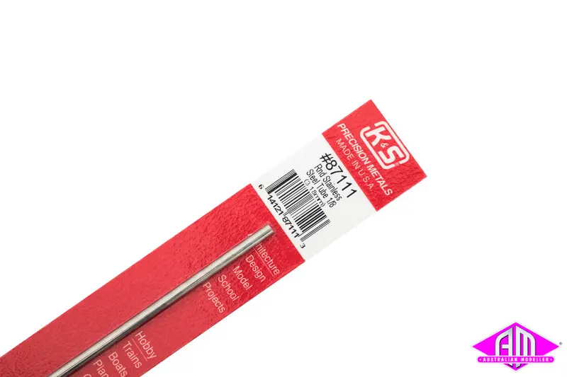 K&S - #87111 - Stainless Steel Tube - Round - 1/8" 3.18Mm (1Pc) 1