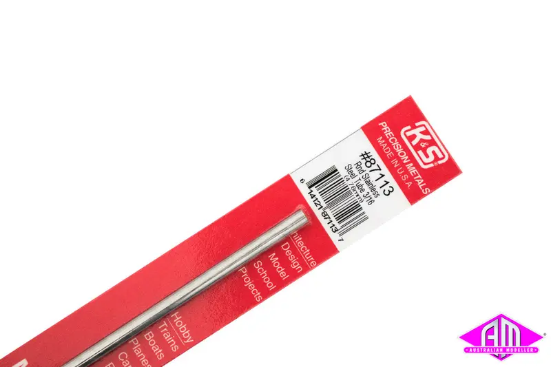 K&S - #87113 - Stainless Steel Tube - Round - 3/16" 4.76Mm (1Pc) 1