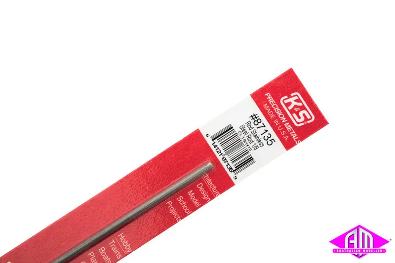 K&S - #87135 - Stainless Steel Rod - Round - 1/8" 3.18Mm (1Pc) 1