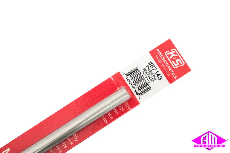 K&S - #87143 - Stainless Steel Rod - Round - 3/8" 9.53Mm (1Pc) 1