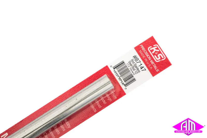 K&S - #87147 - Stainless Steel Rod - Round - 1/2" 12.7Mm (1Pc) 1