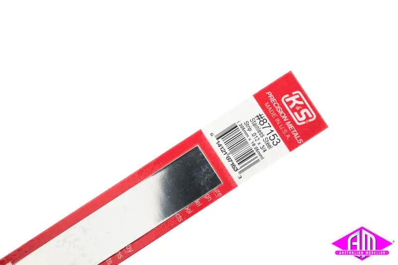 K&S - #87153 - Stainless Steel Strip - 0.012 X 3/4" .305 X 19.05Mm (1Pc) 1
