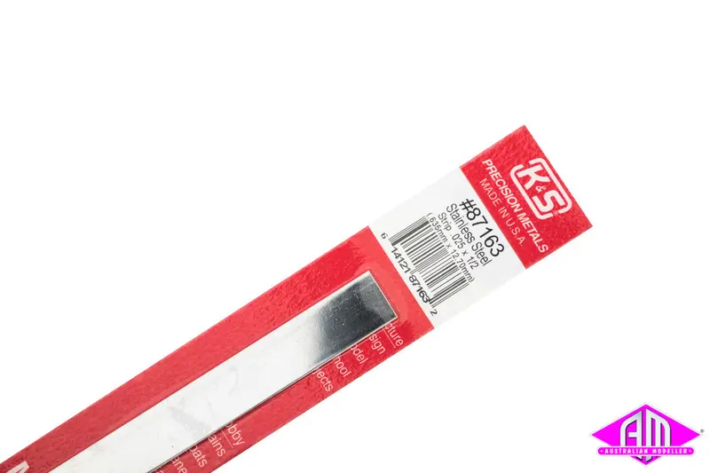 K&S - #87163 - Stainless Steel Strip - 0.025 X 1/2" .635 X 12.7Mm (1Pc) 1
