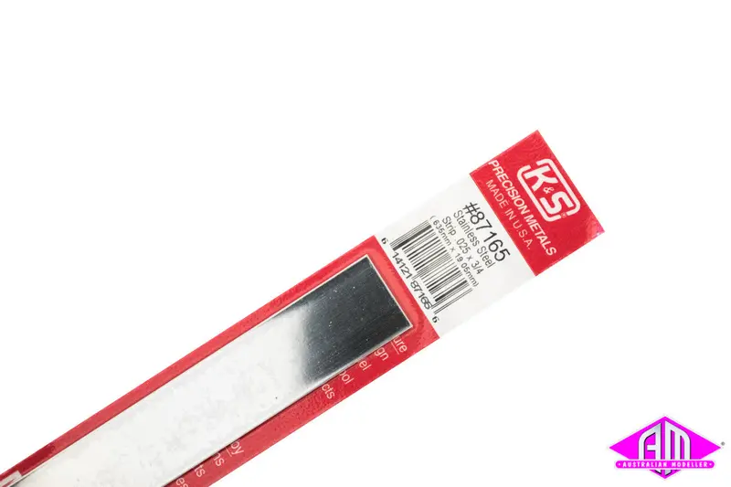 K&S - #87165 - Stainless Steel Strip - 0.025 X 3/4" .635 X 19.05Mm (1Pc) 1