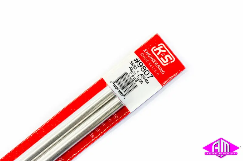 K&S - #9807 - Aluminium Tube - Round - 8Mm X 0.45Mm (2Pc) 1