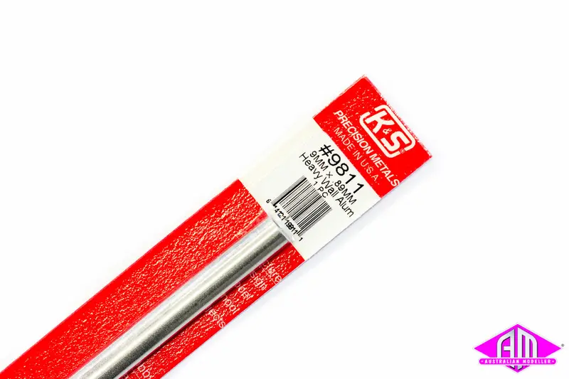 K&S - #9811 - Heavy Wall Aluminium Tube - Round - 9Mm X 0.89Mm (1Pc) 1