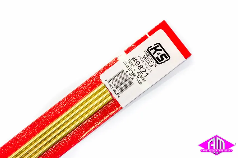 K&S - #9821 - Brass Tube - Round - 3Mm X 0.45Mm (4Pc) 1