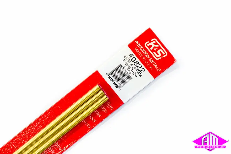 K&S - #9822 - Brass Tube - Round - 4Mm X 0.45Mm (3Pc) 1