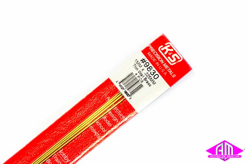 K&S - #9830 - Brass Tube - Round - Thin Wall - 1Mm X 0.225Mm (4Pc) 1