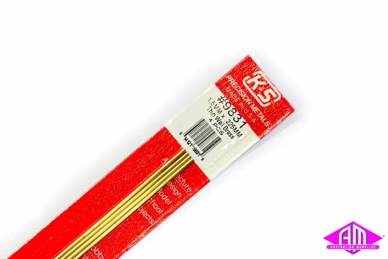 K&S - #9831 - Brass Tube - Round - Thin Wall - 1.5Mm X 0.225Mm (4Pc) 1