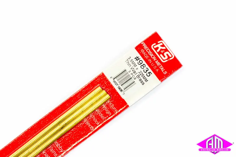 K&S - #9835 - Brass Tube - Round - Thin Wall - 3.5Mm X 0.225Mm (3Pc) 1