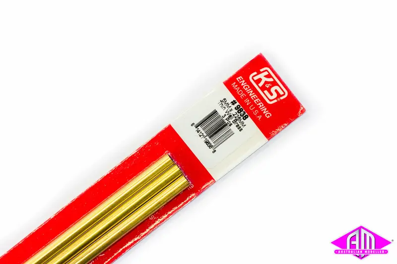 K&S - #9838 - Brass Tube - Round - Thin Wall - 5Mm X 0.225Mm (3Pc) 1