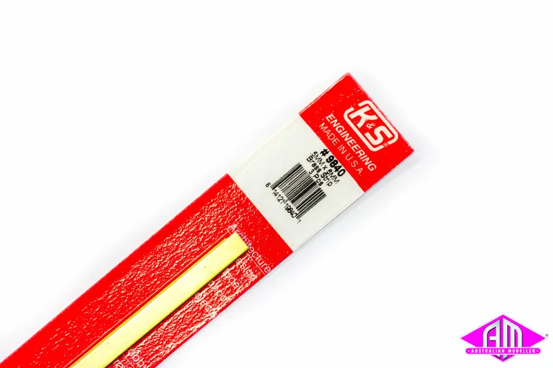 K&S - #9840 - Brass Strip - 0.5Mm X 6Mm (3Pc) 1