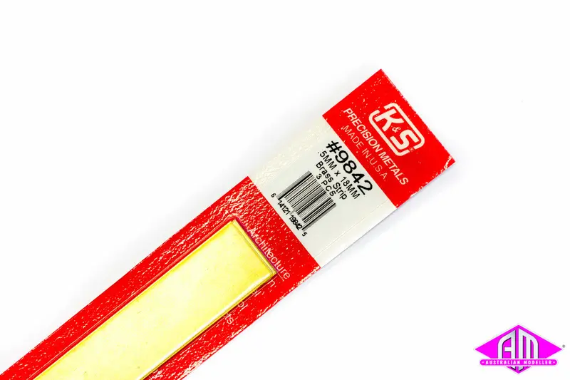 K&S - #9842 - Brass Strip - 0.5Mm X 18Mm (3Pc) 1