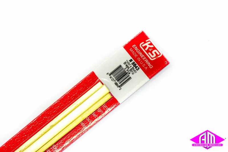 K&S - #9843 - Brass Strip - 1.0Mm X 6Mm (3Pc) 1
