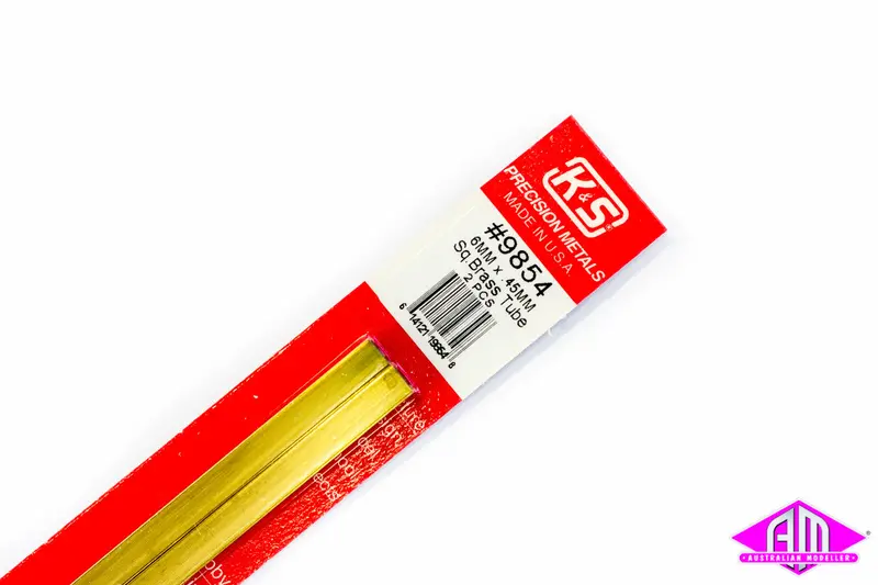 K&S - #9854 - Brass Tube - Square - 6Mm X 0.45Mm (2Pc) 1