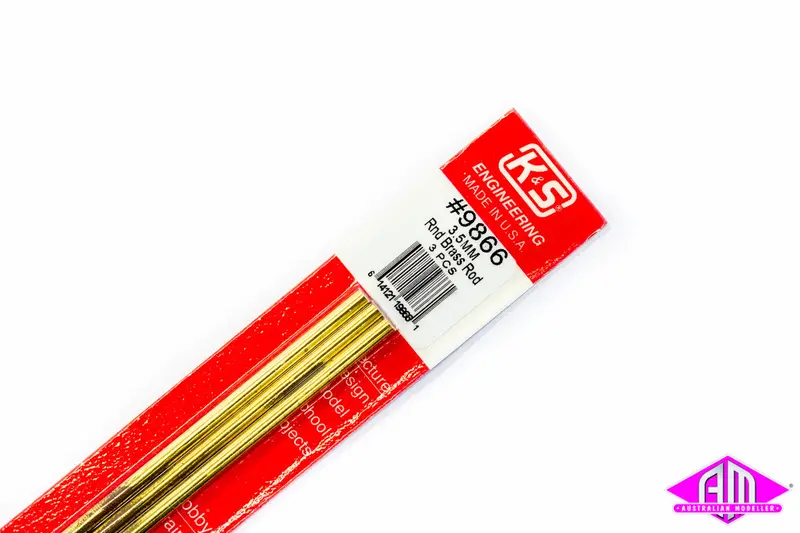 K&S - #9866 - Brass Rod - Round - 3.5Mm (3Pc) 1