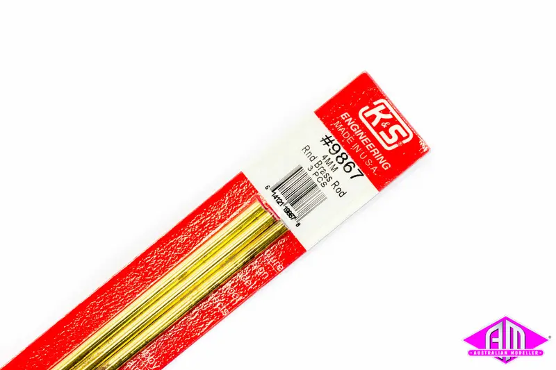 K&S - #9867 - Brass Rod - Round - 4Mm (3Pc) 1