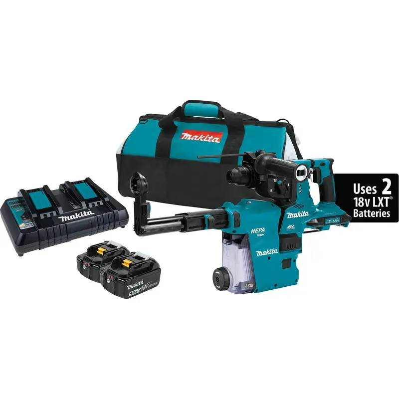 Makita Xrh10ptw 18V X2 36V Lxt 1‑1/8" Rotary Hammer Kit W/ Hepa Dust Extractor 1