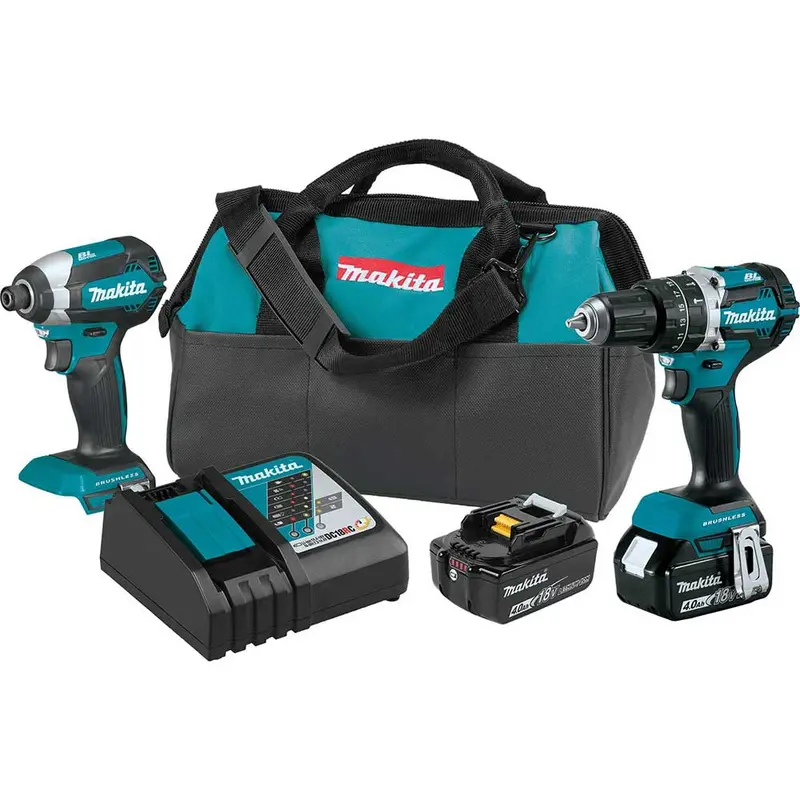 Makita Xt269m 18-Volt 4.0 Ah Lxt Lithium-Ion Brushless Cordless Combo Kit - 2Pc 1
