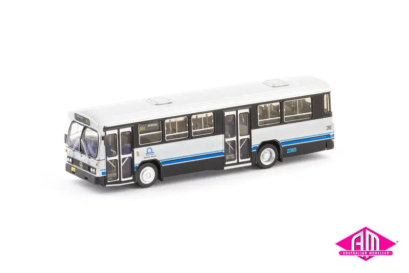 Mercedes-Benz O305 Mkii Bus, State Transit Authority - Sydney Buses, Silver/Black/Blue 'Silver Service' (Amb-19) Ho Scale 1
