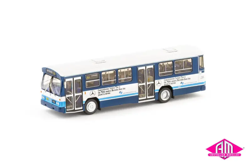 Mercedes-Benz O305 Mkii Bus, Urban Transit Authority - 750Th Mercedes-Benz Bus, Blue/White With Blue L7 (Amb-4) Ho Scale 1