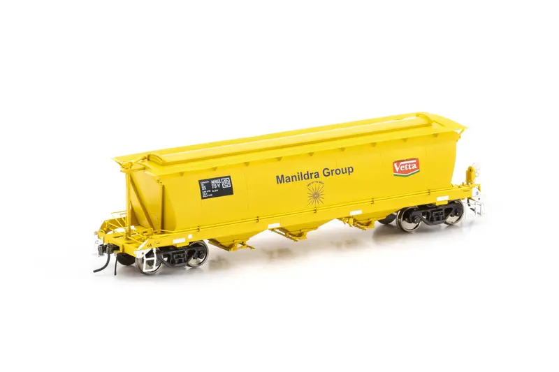 Mhgx Grain Hopper - Small Doors, Manildra/Vetta Yellow, 4 Car Pack Sgh-9 1