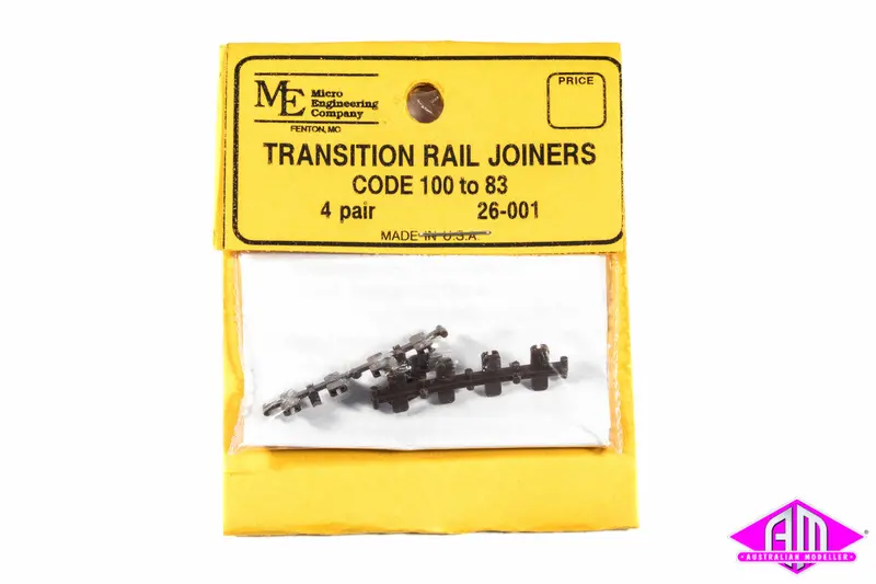 Micro Engineering - 26-001 - Transition Rail Joiners - Code 100 To 83 - 4 Pairs 1