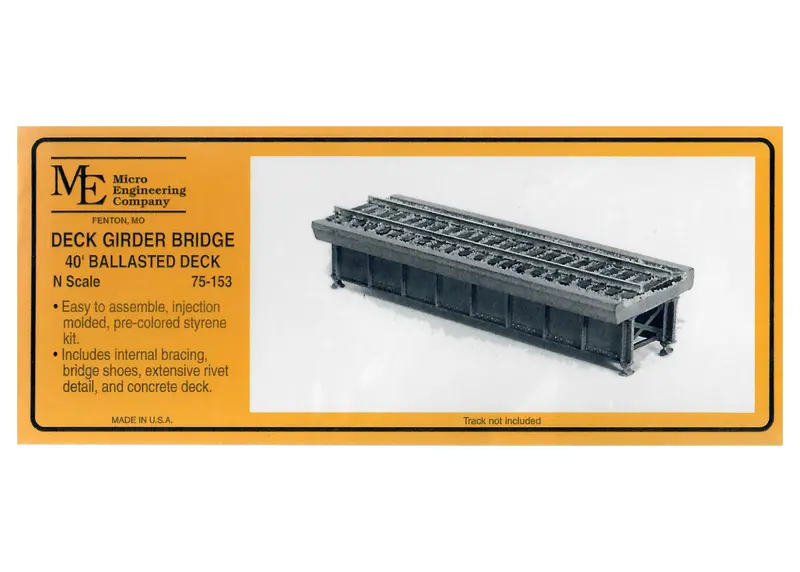Micro Engineering - 75-153 - Deck Girder Bridge - 40' Ballasted Deck (N Scale) 1