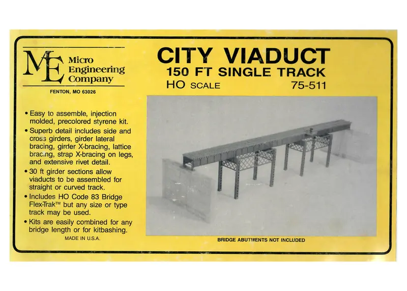 Micro Engineering - 75-511 - City Viaduct - 150' Single Track (Ho Scale) 1