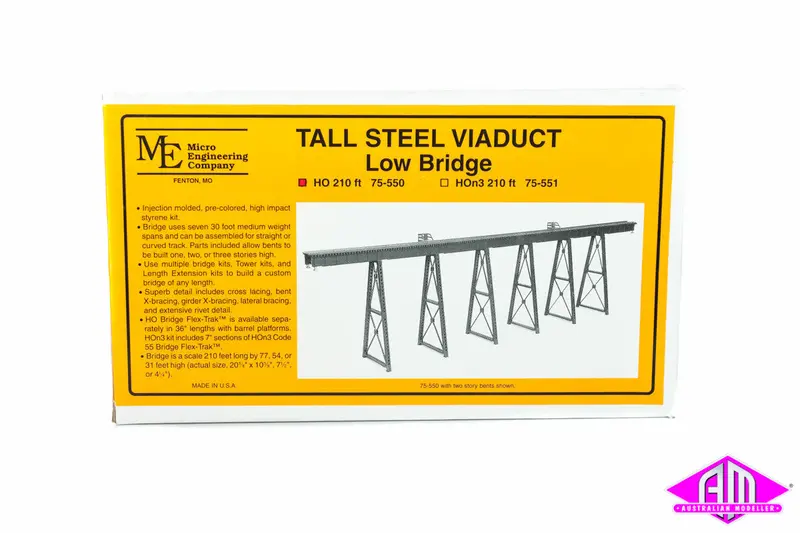 Micro Engineering - 75-550 - Tall Steel Viaduct - 210' Low Bridge With Bents (Ho Scale) 1